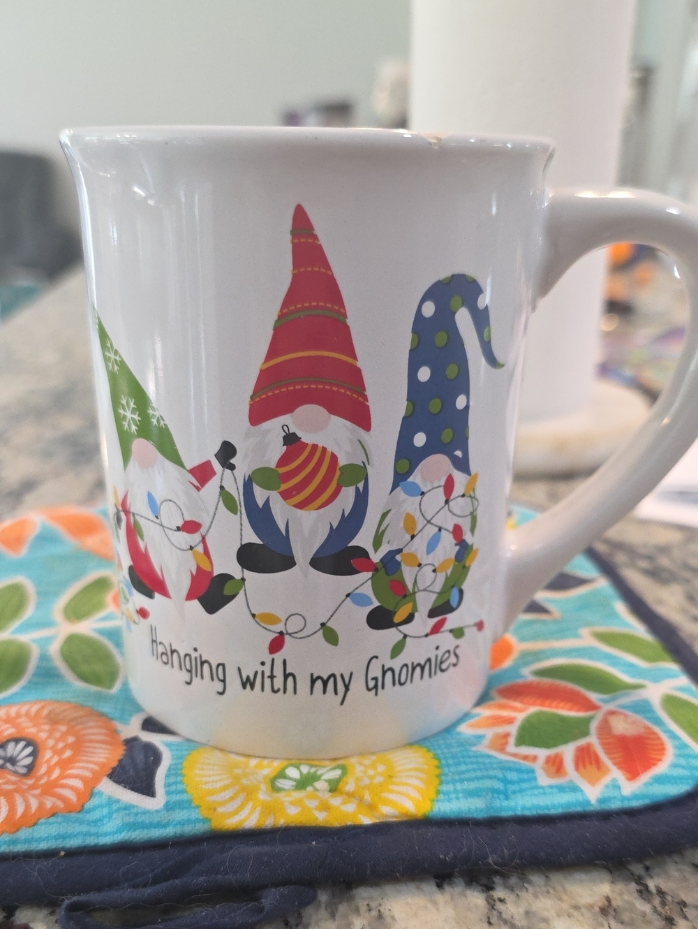 Hanging with My Gnomies White Holiday Ceramic Coffee Mug - Picture 1 of 4